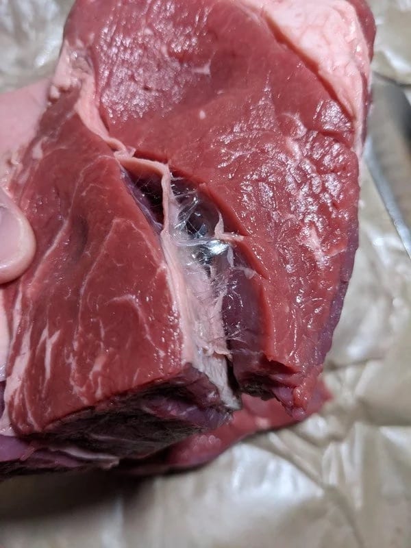 A piece of meat held together by meat glue